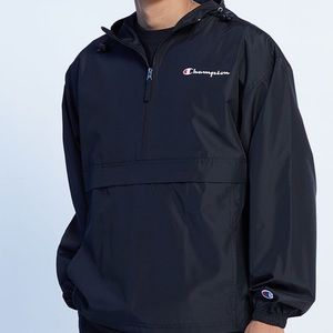 Champion black windbreaker hoodi